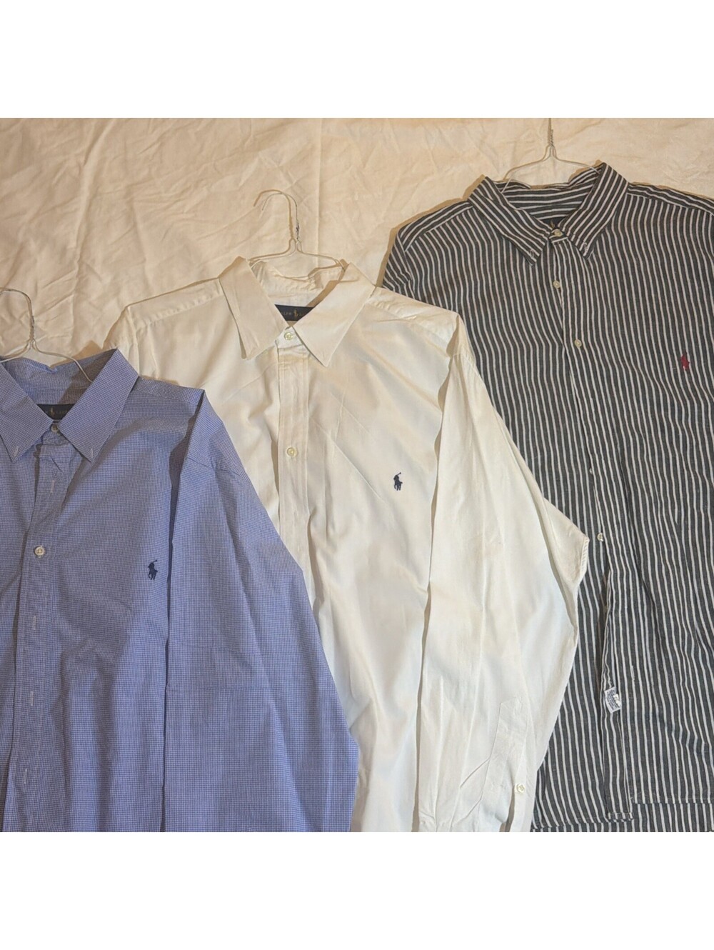 Ralph Lauren Shirts Lot Mens 2XB Assorted Blue stripe Button Down Long Sleeve